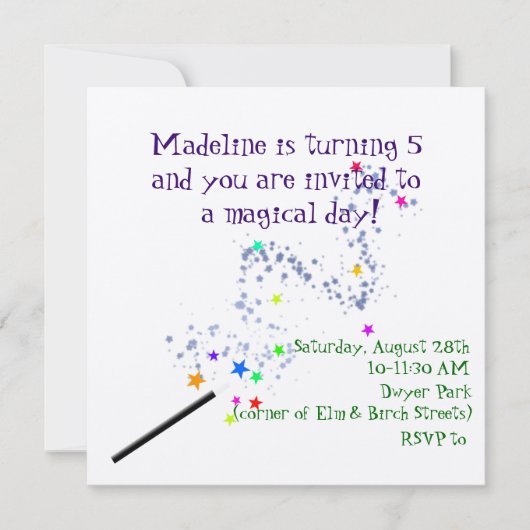 Invitation magique d'anniversaire 2 (Devant)