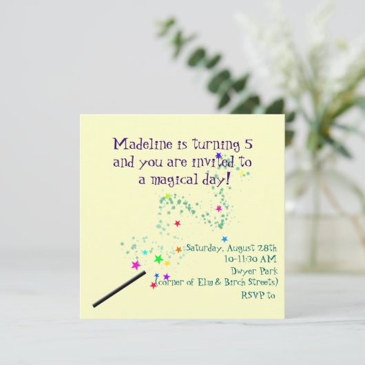 Invitation magique d'anniversaire 3 (Debout devant)