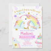 Invitation magique d'anniversaire Licorne (Devant)