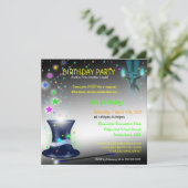 Invitation magique de fête d'anniversaire de (Debout devant)