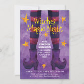 Invitation magique de partie de Halloween de nuit (Devant)