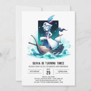 Invitation Magique Digital Cute Pirate Anniversaire