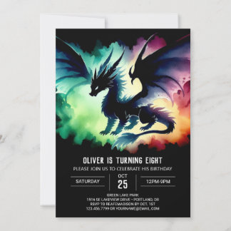 Invitation Magique Dragon Anniversaire numérique