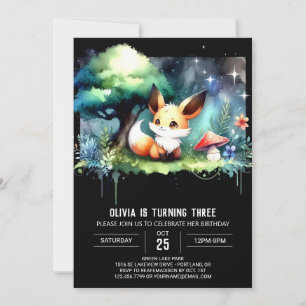 Invitation Magique Enfants Fox Anniversaire numérique