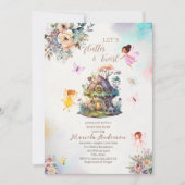 Invitation Magique Floral Fairy Princesse aquarelle Baby Sho (Devant)