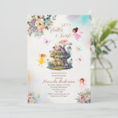 Invitation Magique Floral Fairy Princesse aquarelle Baby Sho (Debout devant)