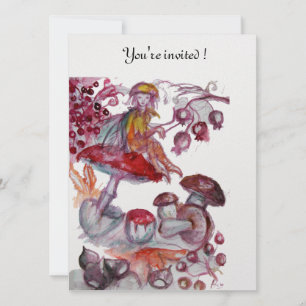 Invitation MAGIQUE FOLLET DE CHAMPIGNONS Fantaisie Florale Ro