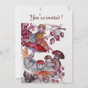 Invitation MAGIQUE FOLLET DE CHAMPIGNONS Fantaisie Florale Ro