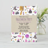Invitation Magique Halloween Watercolor Fête Whimsical (Debout devant)
