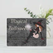 Invitation Magique Halloween Witch Party (Debout devant)
