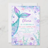 Invitation Magique Mermaids Tail fête d'anniversaire (Devant)