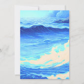 Invitation Magique Neon Blue Llow Pirate Ship Ahoy Anniversai (Dos)