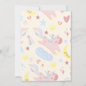 Invitation Magique Pastel Rainbow Cute Unicorn Anniversaire (Dos)