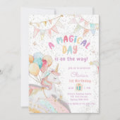 Invitation Magique Pastel Unicorn Anniversaire (Devant)
