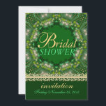 Invitation Magique Peacock Garden Fête des mariées Party<br><div class="desc">Vert forêt avec scintillement magique lumières scintillantes mandala géométrique fait de fractales et plumes de paon. Bio mais joli comme conte de fées. ~ parfait pour une soirée de Fête des mariées pour dames ! Tous les textes sont entièrement personnalisables - quelques idées de thème parfaites pour ce design invitation...</div>