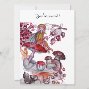 Invitation MAGIQUE PETIT LIVRE DE CHAMPIGNONS Rouge Blanc Fan