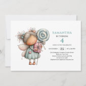 Invitation magique pour les 7 ans de la fée fille (Devant)