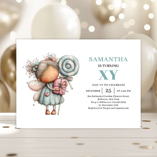 Invitation magique pour les 7 ans de la fée fille