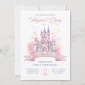 Invitation Magique Princess Castle 1er Anniversaire Invitatio (Devant)