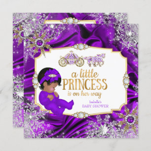 Invitation Magique Princesse Baby shower fille violet ethniqu