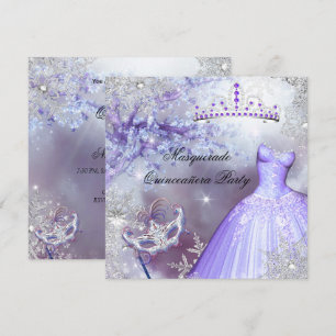 Invitation Magique Princesse Quinze Ans Mascarade Violet