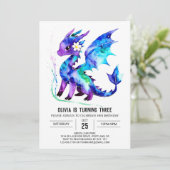 Invitation Magique Purple Dragon Digital Girl Anniversaire (Debout devant)