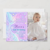 Invitation Magique Queue de sirène Anniversaire Photo Invitat (Devant)