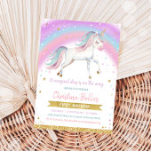 Invitation Magique Rainbow Unicorn 1er anniversaire