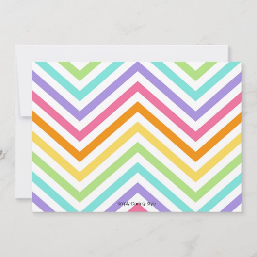 Invitation Magique Rainbow Unicorn Photo Anniversaire Invitat (Dos)