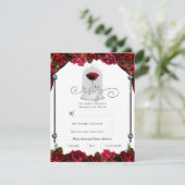 Invitation Magique Red Rose White Gold Silver Party RSVP (Debout devant)