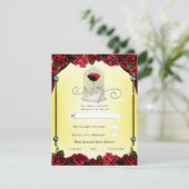 Invitation Magique Red Rose White Gold Silver Party RSVP (Debout devant)