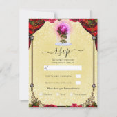 Invitation Magique Rouge Rose jaune or Sparkle Party RSVP (Devant)