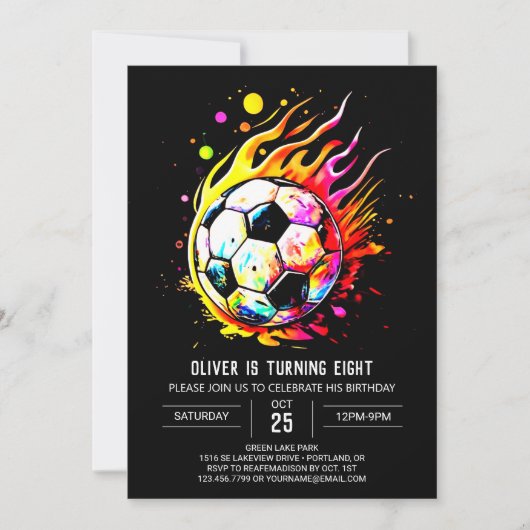 Invitation Magique Soccer Kids Editable Anniversaire (Devant)