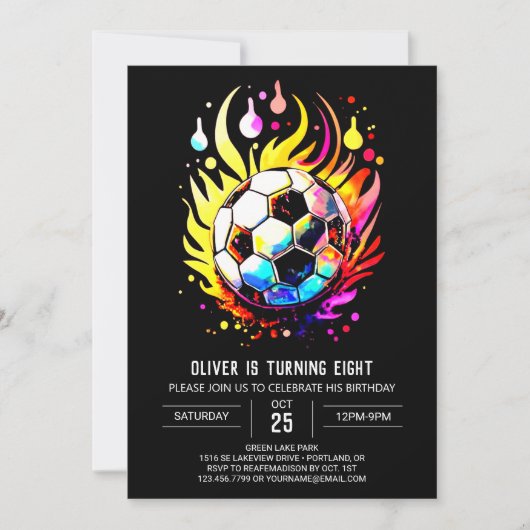Invitation Magique Soccer Kids Editable Anniversaire (Devant)