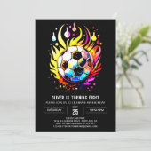Invitation Magique Soccer Kids Editable Anniversaire (Debout devant)