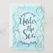 Invitation Magique Sous La Mer Bleu Doux Doux 16 Anniversaire (Dos)