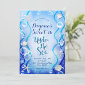 Invitation Magique Sous La Mer Bleu Fade Douce 16 Anniversair (Debout devant)