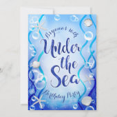 Invitation Magique Sous La Mer Bleu Fade Douce 16 Anniversair (Dos)