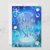 Invitation Magique sous l'océan bleu foncé Douze ans Annivers (Dos)
