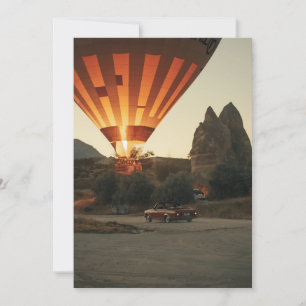 Invitation Magique Sunrise Hot Air Balloon Vue Avec Voiture R