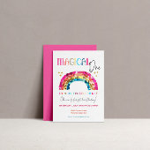 Invitation Magique Un Rainbow coloré 1er anniversaire