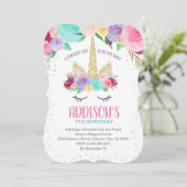 Invitation Magique Unicorn Anniversaire Baby Shower Invitatio (Debout devant)