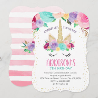 Invitation Magique Unicorn Anniversaire Baby Shower Invitatio
