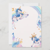 Invitation Magique Unicorn arc-en-ciel 5e anniversaire (Dos)