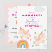 Invitation magique Unicorn Dreamland (Devant / Derrière)