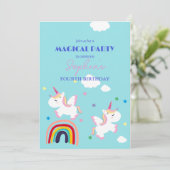 Invitation magique Unicorn Dreamland (Debout devant)