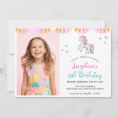 Invitation Magique Unicorn fête d'anniversaire (Devant)