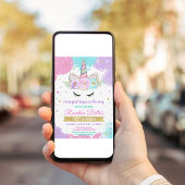 Invitation Magique Unicorn fille or Anniversaire