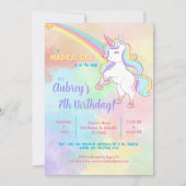 Invitation Magique Unicorn Rainbow (Devant)