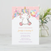 Invitation Magique Unicorn Rainbow Anniversaire Party (Debout devant)